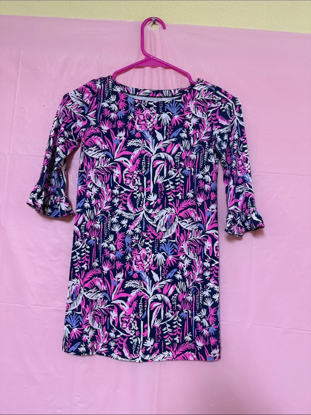 Lilly Pulitzer Navy, Pink & White Floral Shift Dress